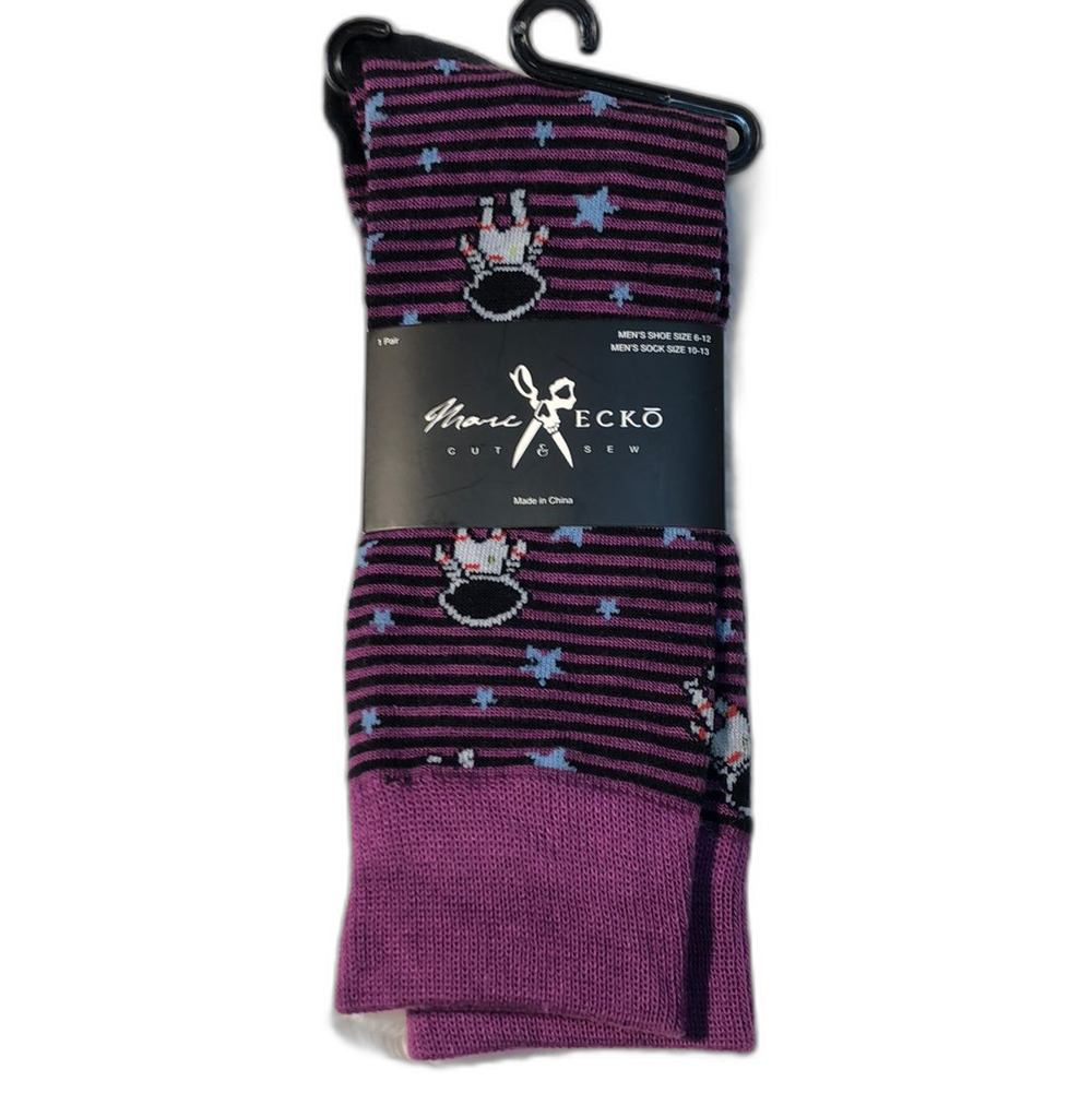 Marc Ecko Cut & Sew Mens Novelty Crew Socks Purple Astronaut